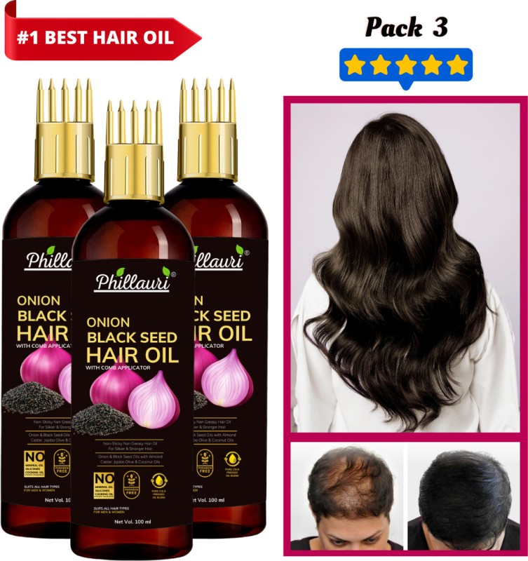 Compare Phillauri Onion black seed hair oil for Hair Regrowth and Hair Fall  Control Hair Oil (300 ml) Price in India - CompareNow
