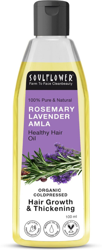Soulflower Rosemary Lavender Amla Hair Oil | Hair Fall Control Oil & Hair Growth Oil Hair Oil(100 ml)