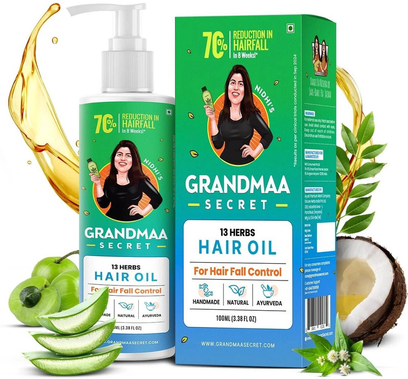 NIDHI'S GRANDMAA SECRET 13 Herbs Hair Oil for Hair Fall Control, Hair Growth & Hair Thinning Hair Oil(100 ml)