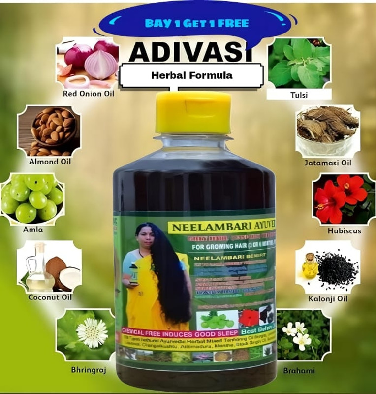 Adivasi GREEN JUNGALI JADIBUTI OIL HAIR FALL 500ML (BEST HAIR GROWTH RESULAT Hair Oil(500 ml)