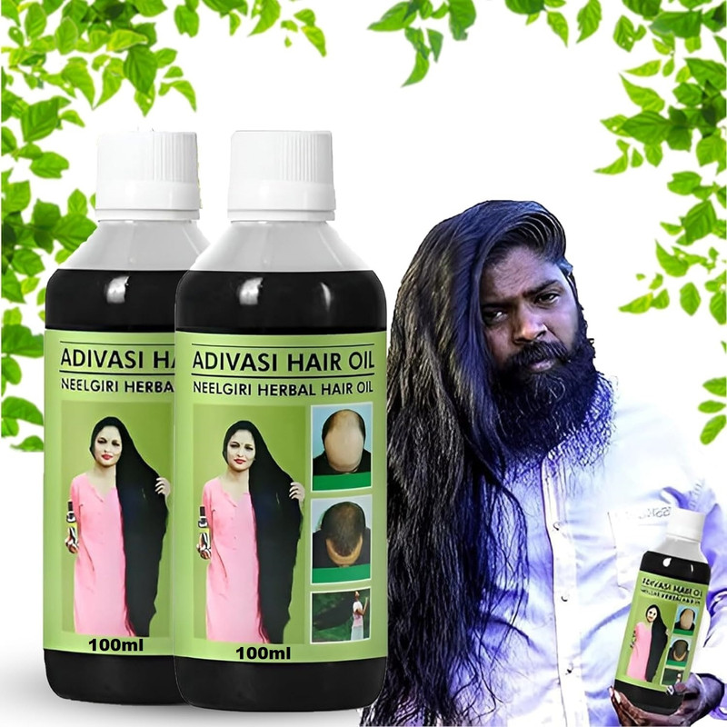Adivasi PURE AYURVEDIC BHRINGRAJ HERBAL ,FOR LONG AND SHINY HAIR Loss Hair Oil(200 ml)