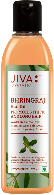 JIVA AYURVEDA Bhringraj Hair Oil - Ayurvedic Nourishing Formula For Hair Growth Naturally - 120 ml - Pack of 1 Hair Oil(120 ml)