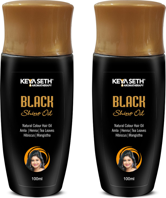 KEYA SETH AROMATHERAPY Black Shine Oil-Natural Hair Colour Gel-Based Dye for Grey Coverage, Men & Women Hair Oil(200 ml)