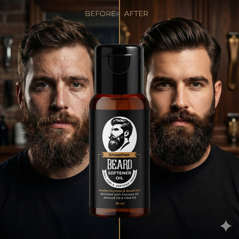 SOULMINE Smooth Beard Softener Oil - Lightweight Formula for All Beard Types (30ml) Hair Oil(30 ml)