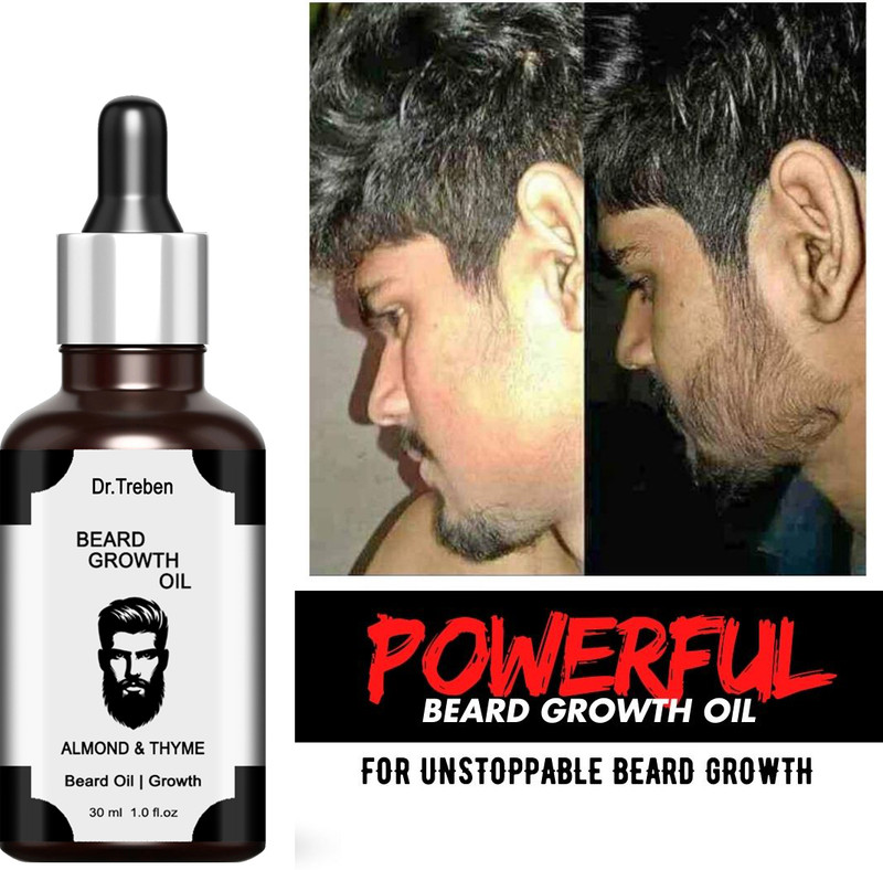 Dr.Treben Faster with Almond & Thyme, 100% Natural, Best Beard Growth Oil for Men Hair Oil(30 ml)