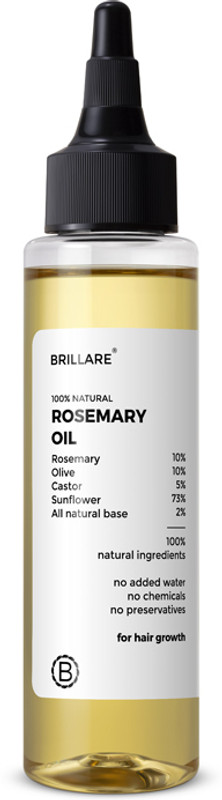 BRILLARE 10% Rosemary Hair Oil for Hair Growth | Reduces Hair Fall & Strengthens Hair Hair Oil(100 ml)