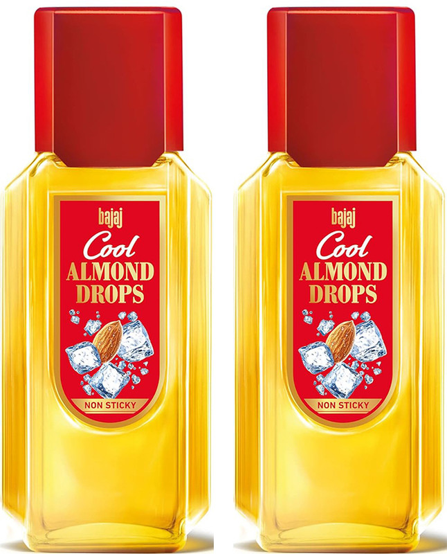 BAJAJ Cool Almond Drops Non Sticky Hair Oil 300ml Pack Of 2 Hair Oil(600 ml)