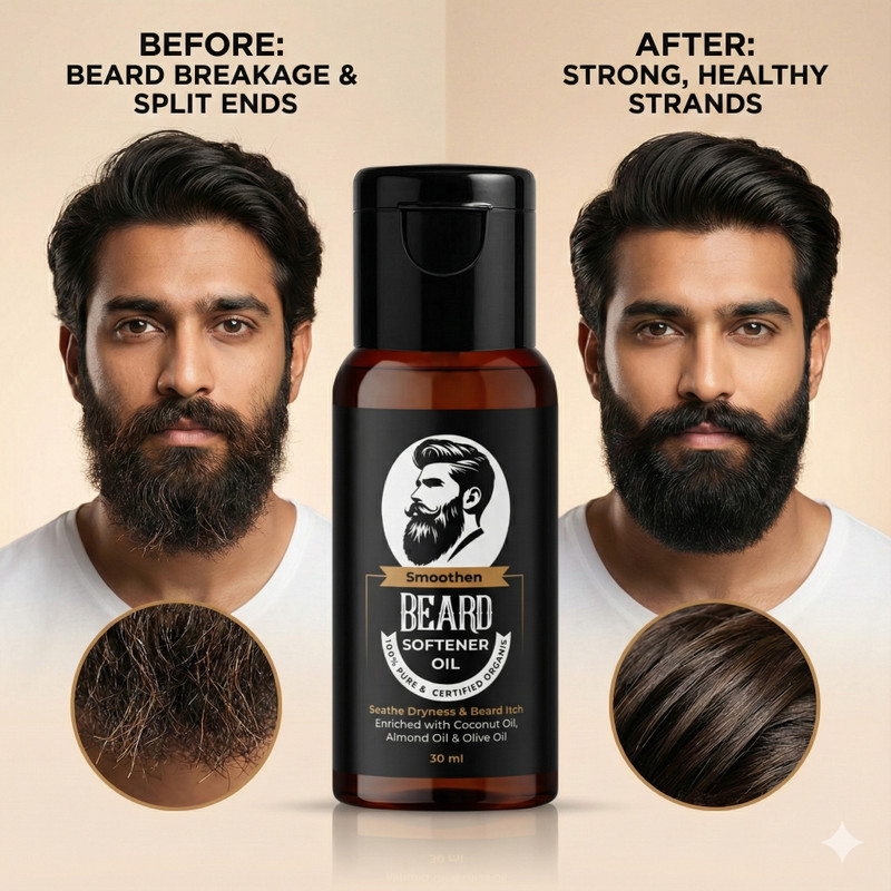 BKF Beard Softener & Styling Oil - Fast Absorbing & Non-Greasy for Men (30ml) Hair Oil(30 ml)