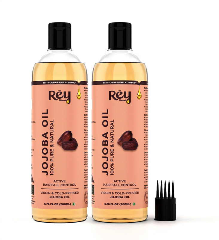 Rey Naturals Jojoba Oil - Pure,Natural & Cold Pressed-Hydrates Skin and Scalp Hair Oil-400Ml Hair Oil(400 ml)