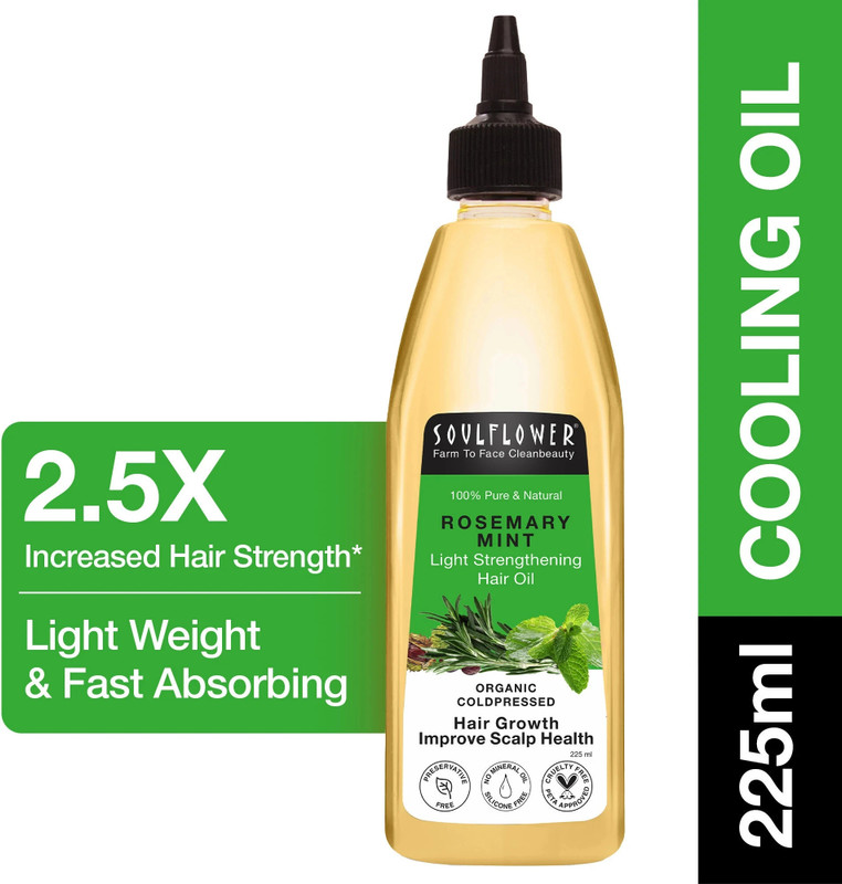 Soulflower Rosemary Mint Light Hair Strengthening Oil Hair Oil(225 ml)