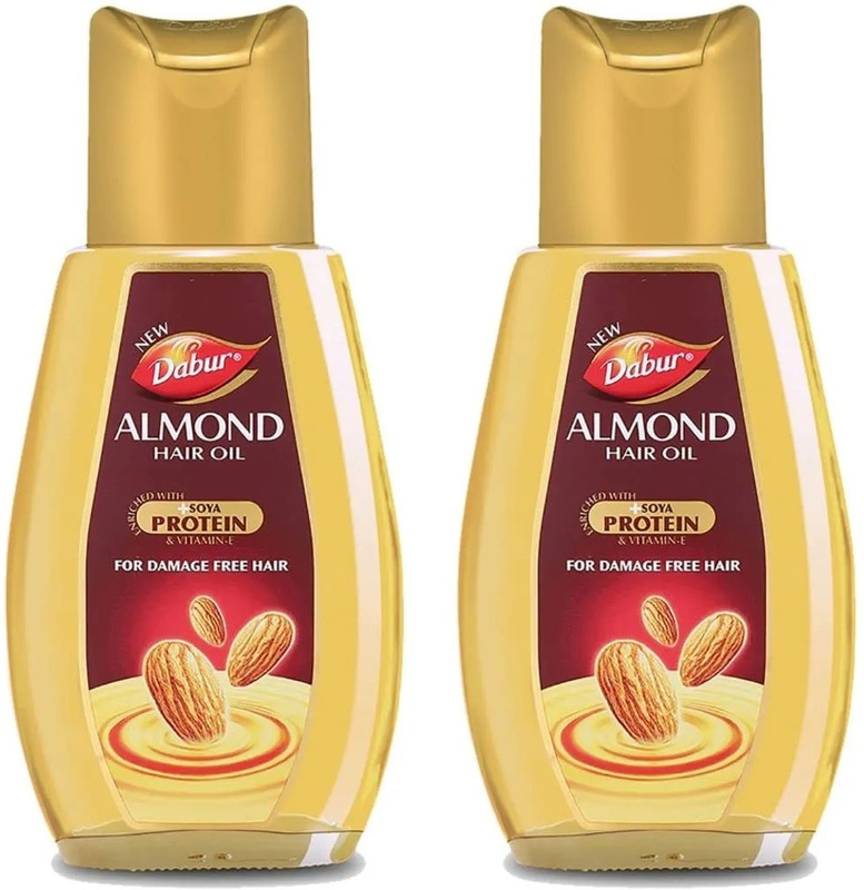 Dabur Almond Hair Oil-500ml x 2 pc Almonds, Soya Protein & Vitamin E Non Sticky (1000 ml)