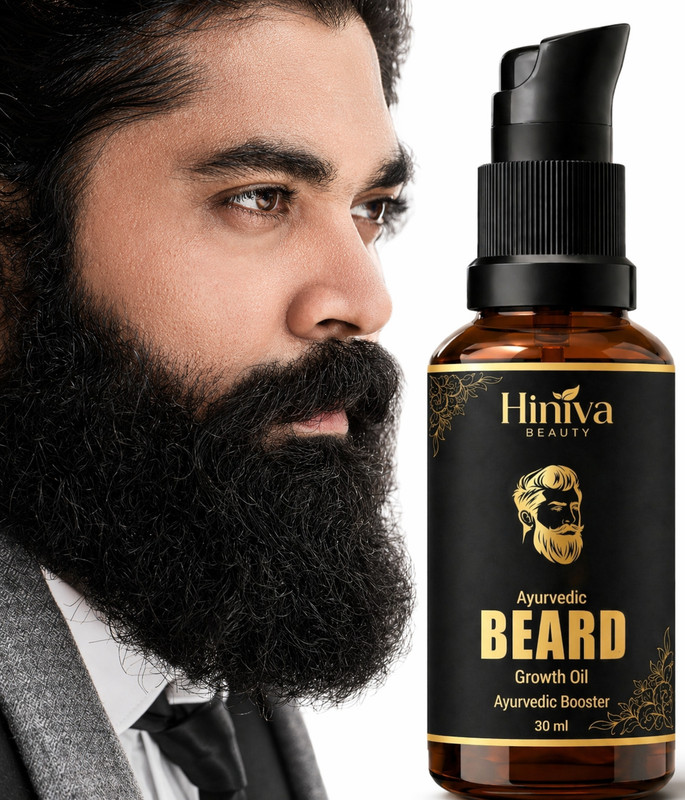 Hiniva Beauty Ayurvedic Beard Growth Oil for Men-Faster Beard Hair Growth & Nourishment Combo Hair Oil(60 ml)