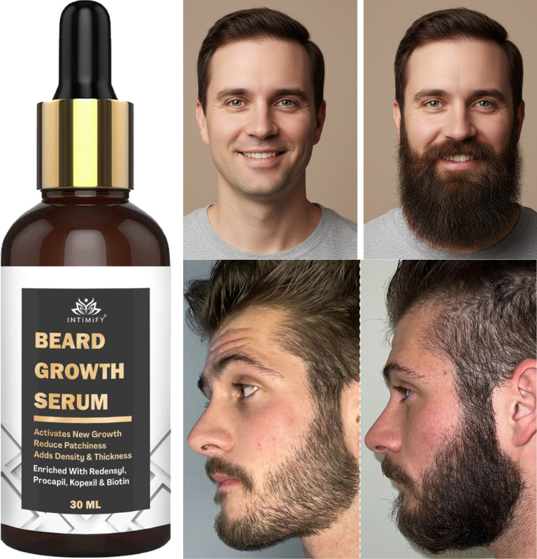INTIMIFY Beard Growth Serum promote thicker,longer & softer beard & mustache growth Hair Oil(30 ml)
