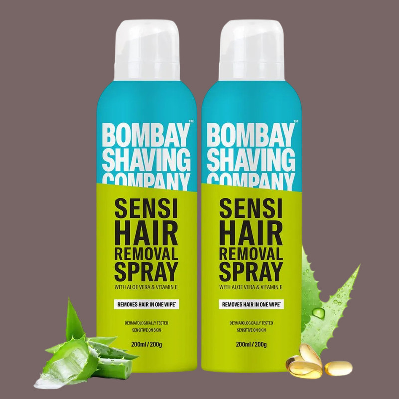BOMBAY SHAVING COMPANY Hair Removal Spray-Painless & Irritation Free Spray (200 ml)*2 Spray(400 g, Set of 2)