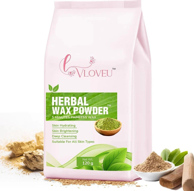 VLOVEU Full Body Wax Painless All Types of Skin Herbal Hair Removal Powder(120 g)