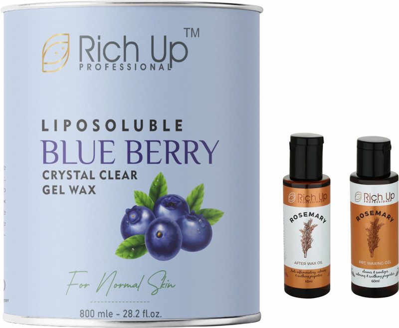 Richup Professional Liposoluble Blueberry Gel Wax Crystal Clear for Smooth Hair Removal – 800ml Wax(800 ml)