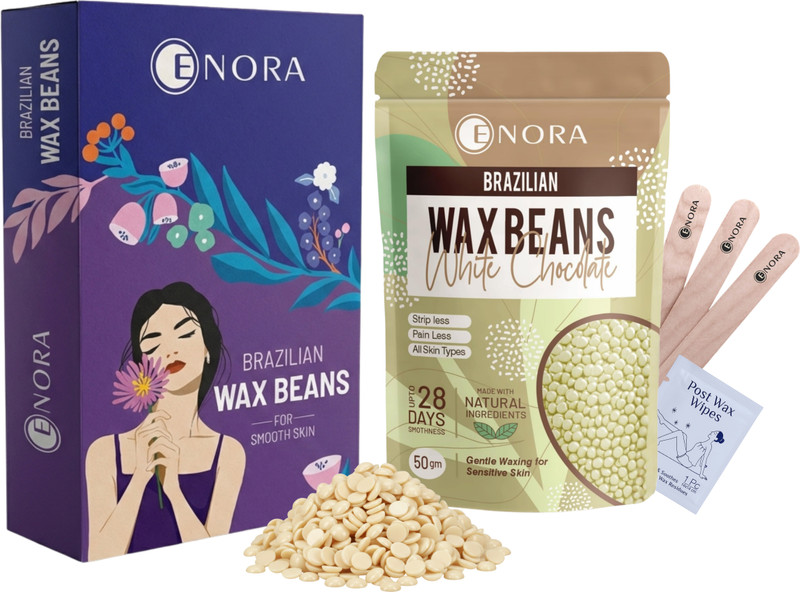 Enora Hair Removal Brazilian Hard Wax Beans | White Chocolate Wax(50 g)