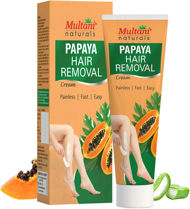 Multani Naturals Papaya Hair Removal Cream | Painless & Easy Hair Removal Cream - 60ml Cream(60 ml)