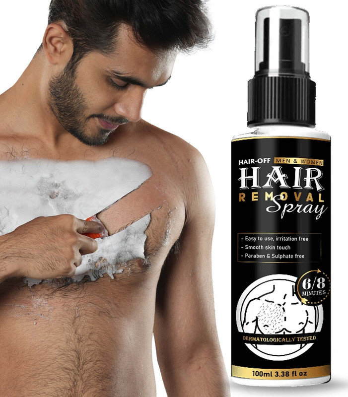 GLAMITY Hair Removal Cream for Men | Painless Body Removal Spray Spray(100 ml)