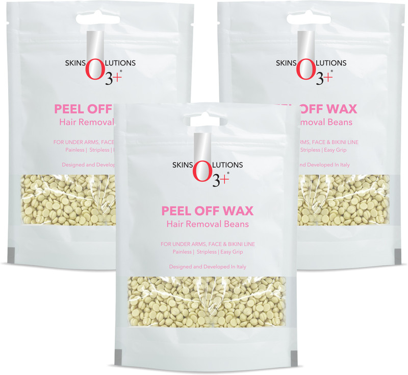 O3+ Peel Off Brazilian Bean Wax for Easy Hair Removal 100g Each Wax(300 g, Set of 3)