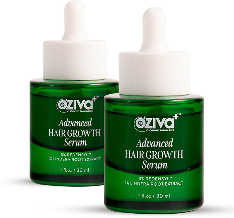 OZiva Advanced Hair Growth Serum 3% Redensyl, 1% Lindera Root | Scalp & Regrowth(60 ml)