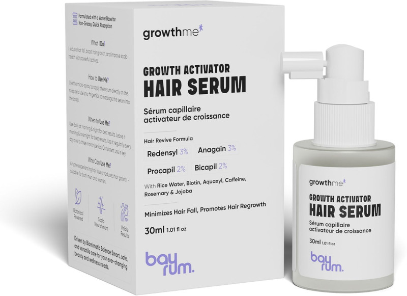 BAYRUM. Serum for Hair Growth, Hair fall control | 3% Redensyl, Bayrum | Men & Women(30 ml)