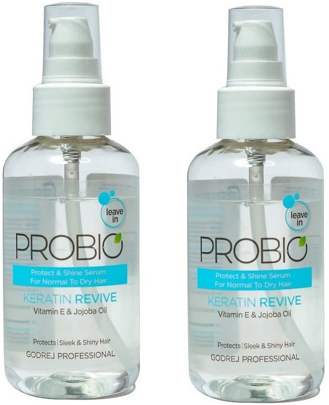 Godrej Professional Probio Protect & Shine Keratin Revive Vitamin E Hair Serum For All Hair Pack of2 (200 ml)