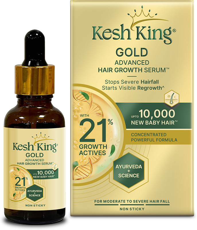 Kesh King Gold Advanced Hair Growth Serum 21% Growth Actives(30 ml)