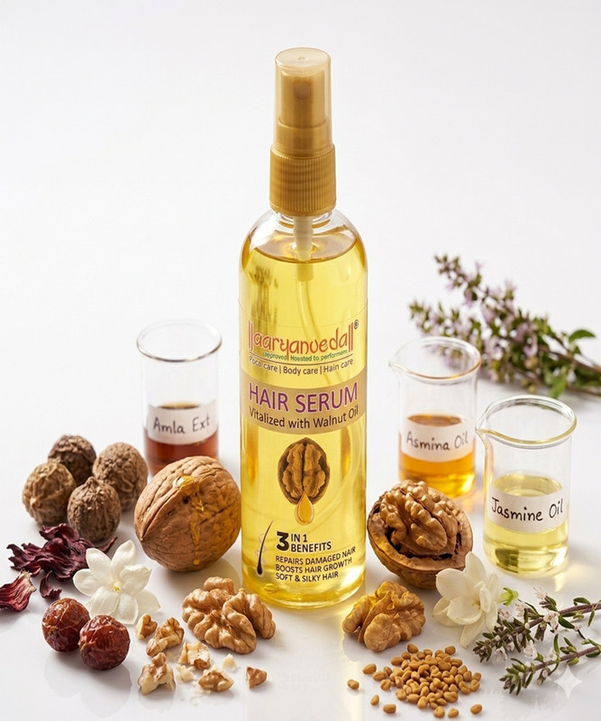 Aaryanveda Vitalized with Walnut Oil Hair Serum for Women Strong Soft & Silky(100 ml)
