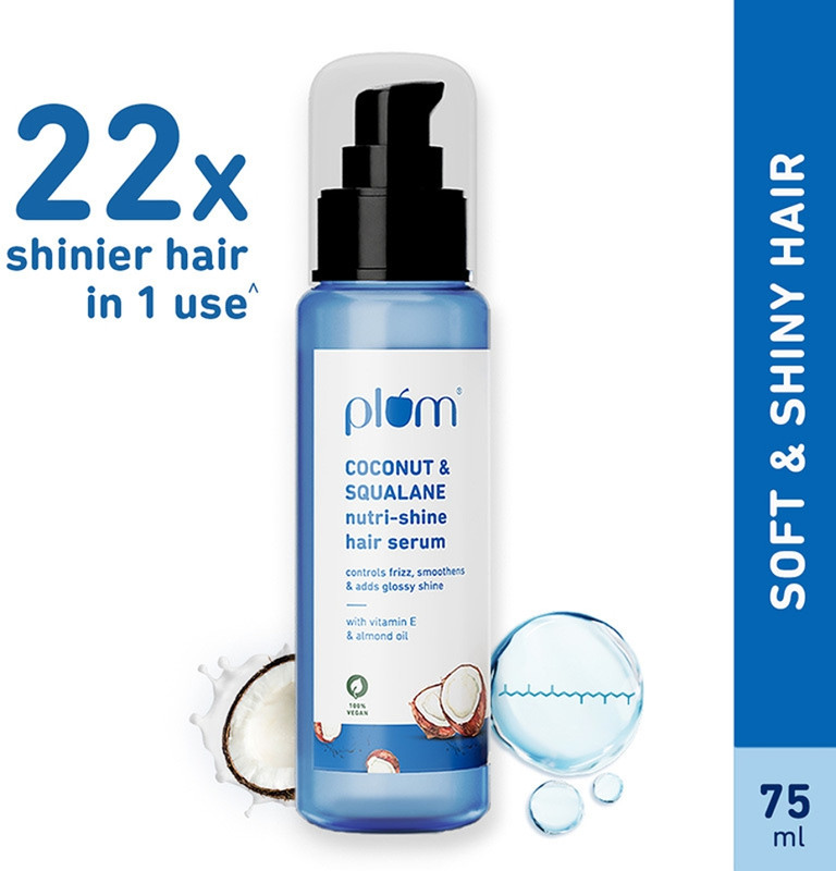 Plum Coconut & Squalane Hair Serum with Vitamin E, Strong Smooth Shiny Hair(75 ml)