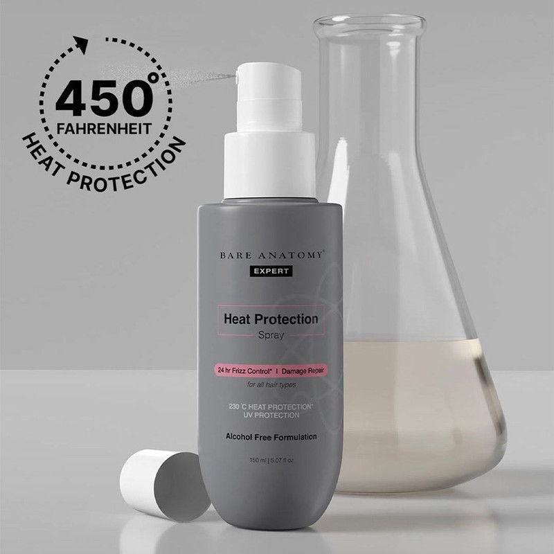BARE ANATOMY Heat Protection Spray | Controls Frizz | Strengthens Hair & Enhances Shine, Hair Spray(150 ml)