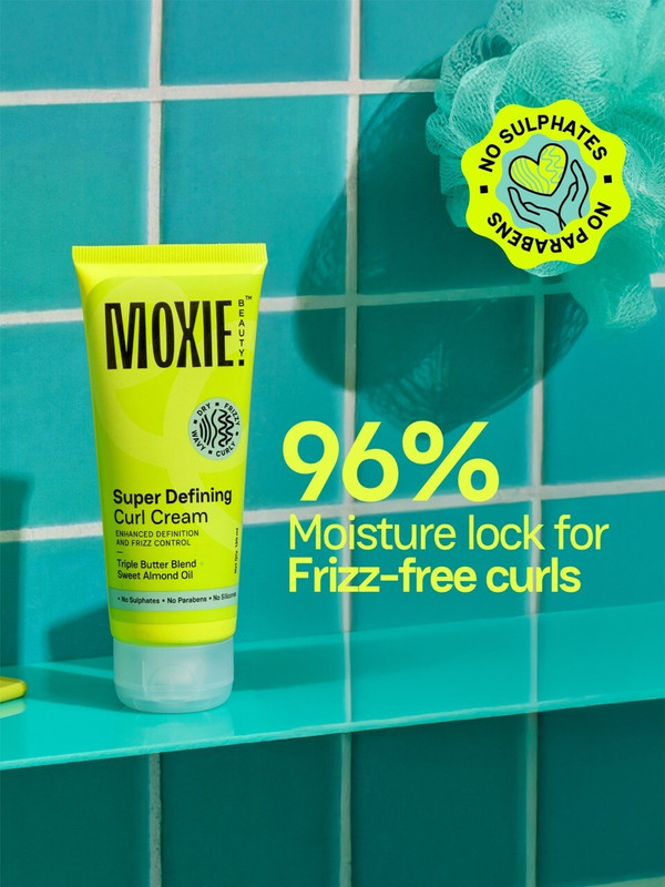 MOXIE BEAUTY Super Defining Curl Cream: 96% Hair Moisture Retained | Toxin Free | Full Size Hair Cream(120 ml)