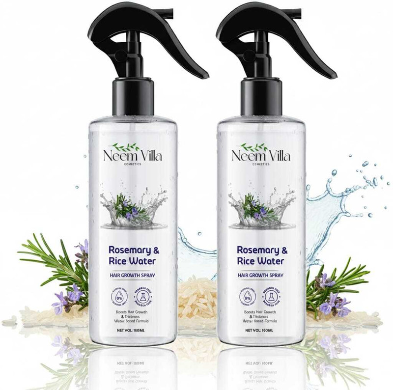 NEEM VILLA COSMETICS Rosemary & Rice Water Hair Growth Spray-For Thicker, Stronger Hair(200 ml)
