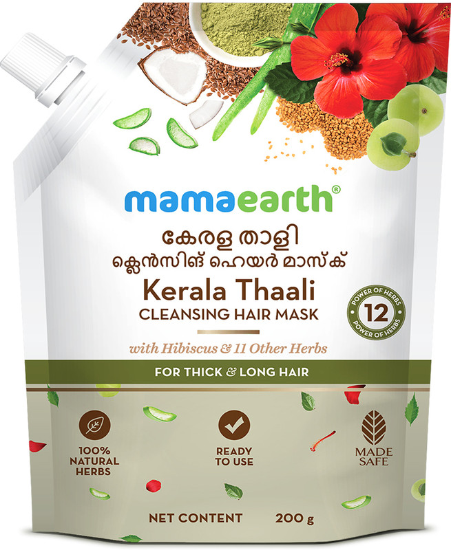Mamaearth Kerala Thaali Cleansing Hair Mask with Hibiscus, Shikakai, Amla, Flaxseed(200 g)