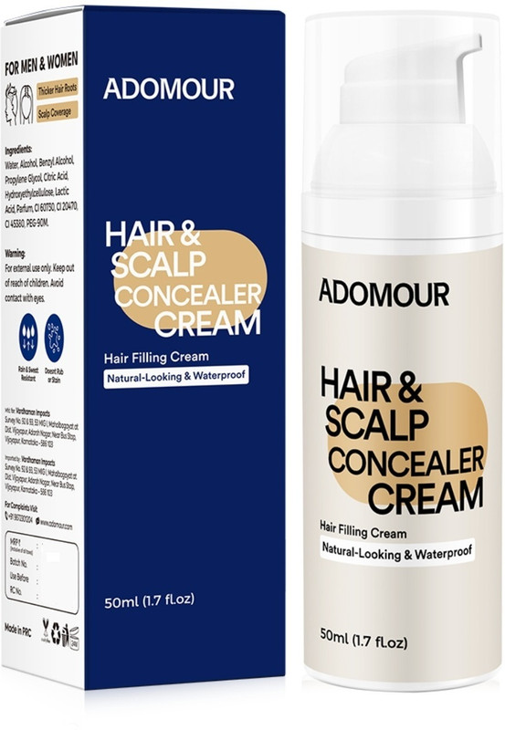 ADOMOUR Hair & Scalp Concealer Cream for Covers Grey Roots & Bald Spots Instantly(50 ml)