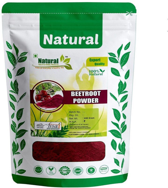 Natural Health and Herbal Products Beetroot Powder For Skin Care Face Mask, Hair Care Growth Eating(Drink), Lips(100 g)