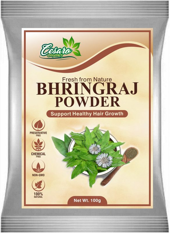 Cesaro Organics 100% Natural Bhringraj Powder for hair growth for Men and Women(100 g)