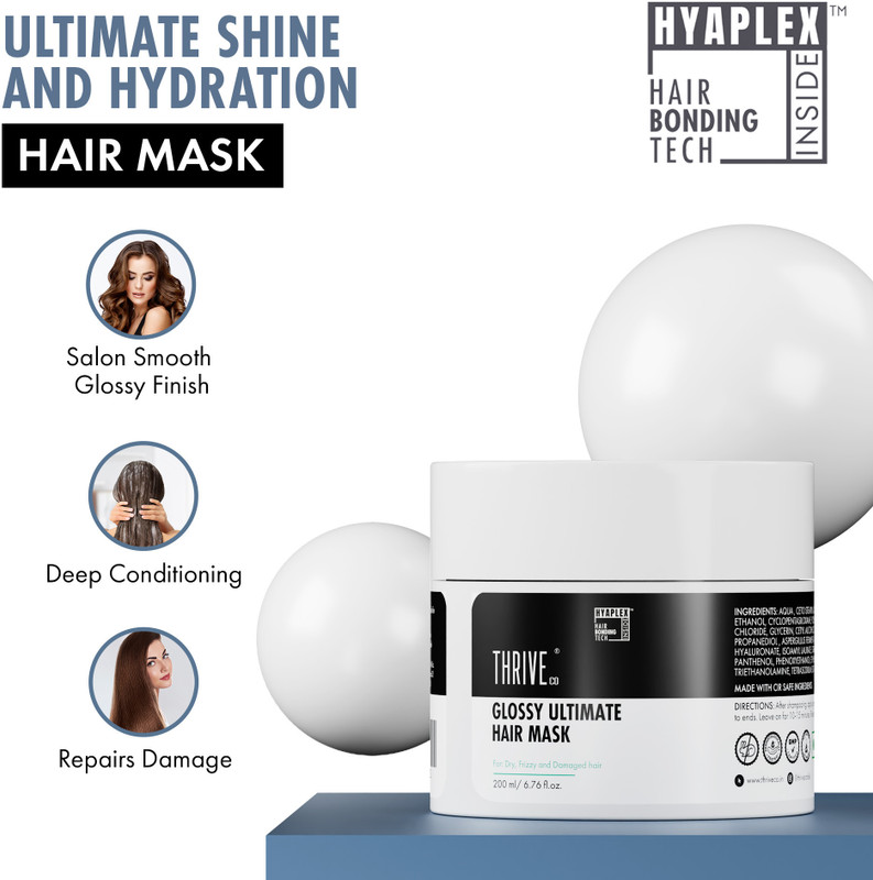 ThriveCo Ultimate Hair Mask With Hyaplex™| For Dry, Lifeless, Frizzy, and Damaged Hair(200 ml)