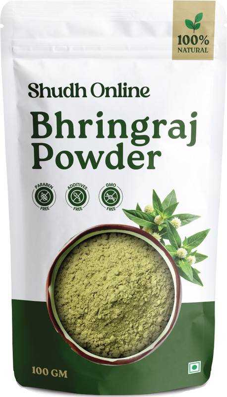 Shudh Online Bhringraj Powder for Hair Growth Organic Edible Maha Bringaraj Pure Stemless(100 g)