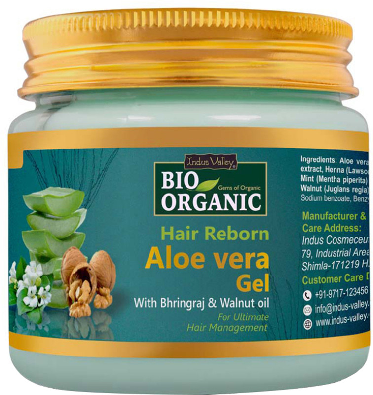 Indus Valley Bio Organic Hair Reborn Aloe Vera Gel With Bhringraj & Walnut Oil - For Ultimate Hair Management(175 ml)