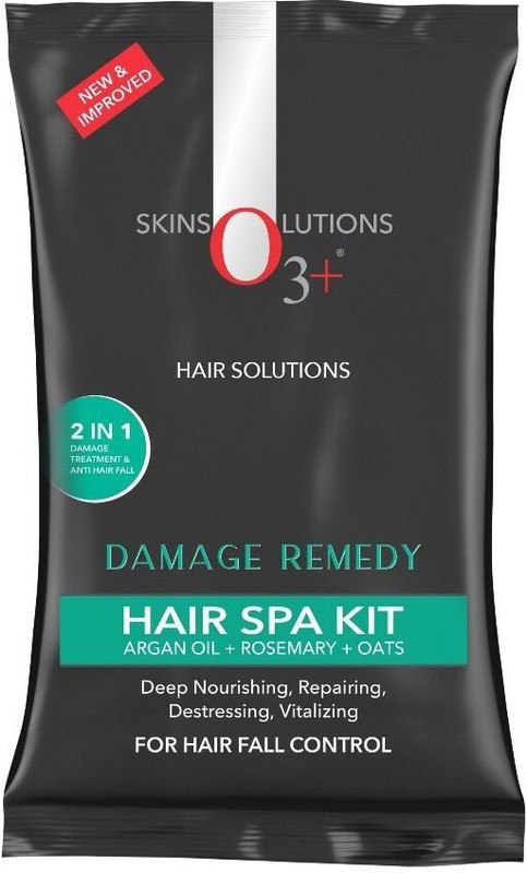 O3+ New Damage Remedy Hair Spa Kit with Argan Oil for Hair Fall Control(60 g)