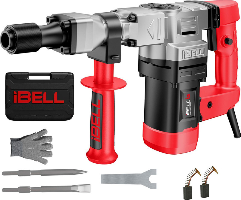 iBELL Demolition Hammer , 5.6Kg, 1150W, Impact 4100/min, Energy 10J, 17mm HEX chuck DH10-78 Hammer Drill(17 mm Chuck Size, 1150 W)