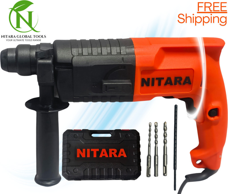 Nitara "High-Performance" FAST DRILLING 2-in-1 function and reverse/forward system 20MM Rotary Hammer Drill Machine 900RPM High Efficiency Home/Professional use Rotary Hammer Drill(20 mm Chuck Size, 800 W)