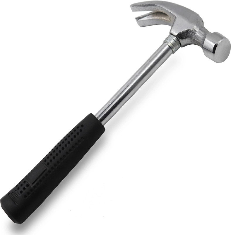 Hillgrove HAM2 High Quality Durable Construction Metalworking Household Rubber Handle Straight Best Claw Hammer Repair Hand Woodworking Tool Curved Claw Hammer(0.475 kg)