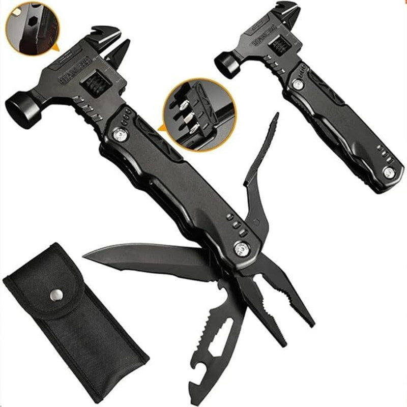 Calldrishe Multi Tool Camping Accessories 16 in 1 Survival Gear and Equipment 16 in 1 Multi Tool Hammer Speciality Hammer(0.4 kg)