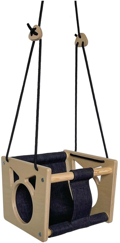 ARCOFEMME Premium Wooden Baby Swing Bouncer(Beige)