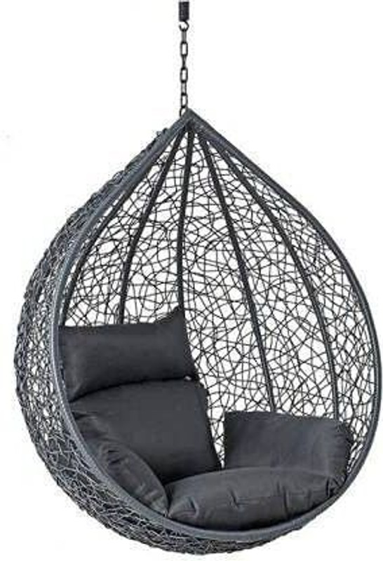 SPYDER HOME DECORE Single Seater Swing Chair Without Stand For Adult Ceiling Hang Iron Hammock(Grey, Grey, DIY(Do-It-Yourself))