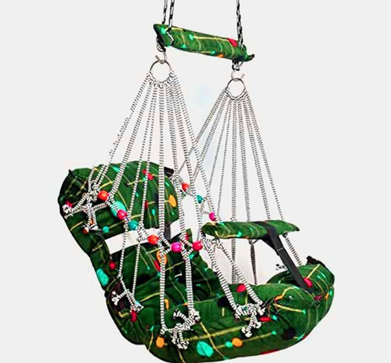 Thakkar Baby Swing Folding & Washable 1- 5 Years With Safety Belt indoor-Outdor baby swing baby swing(Fabric, Green)