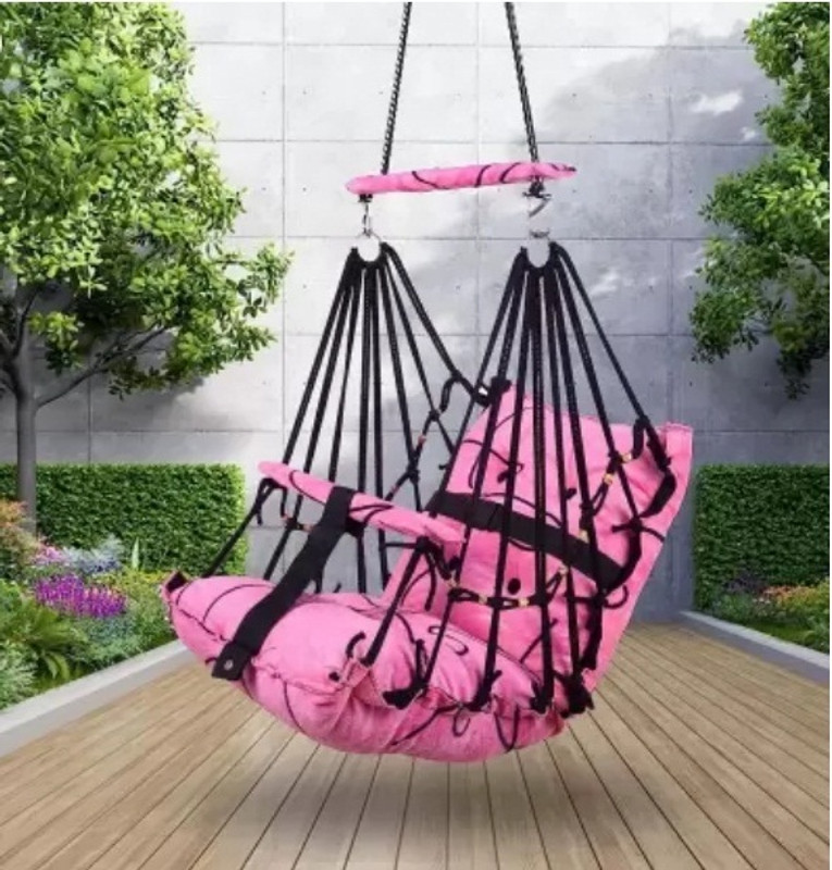 KD CREATION Cotton Swing for Kids, Chair Jhula for 1-5 Years Bouncer(Pink)