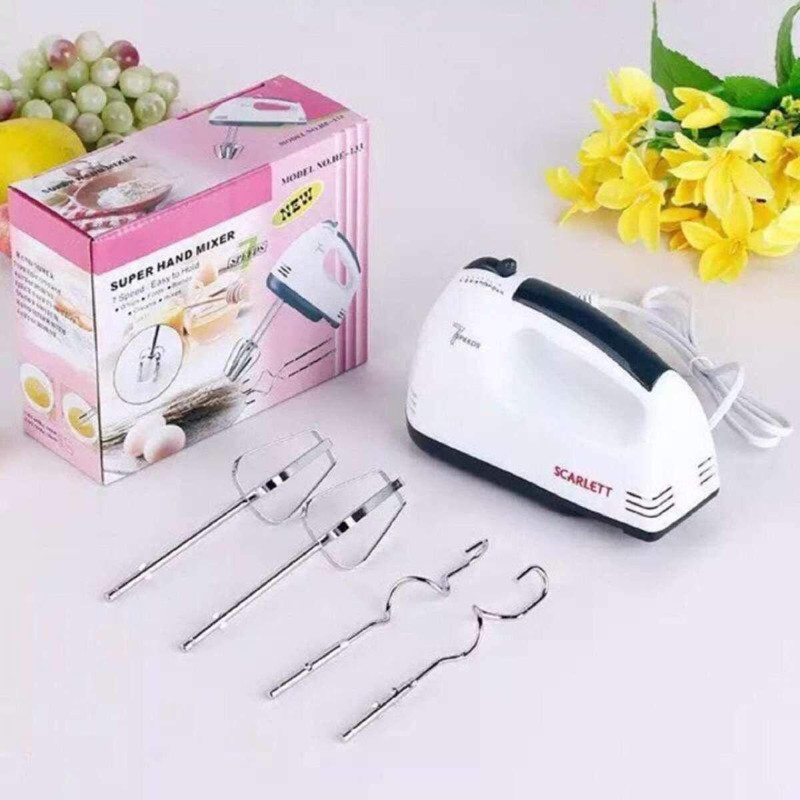 FINIFAB 265 W White, Black Hand Blender(Electric Beater High Speed Hand Mixer Egg Beater for Cake Making 7 Speed Control)